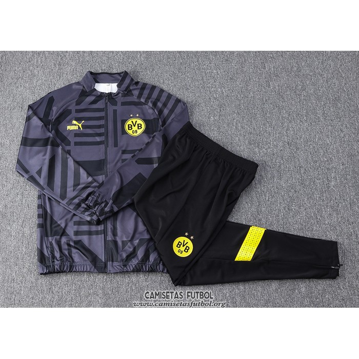 Chandal de Chaqueta del Borussia Dortmund 2022/2023 Negro y Gris